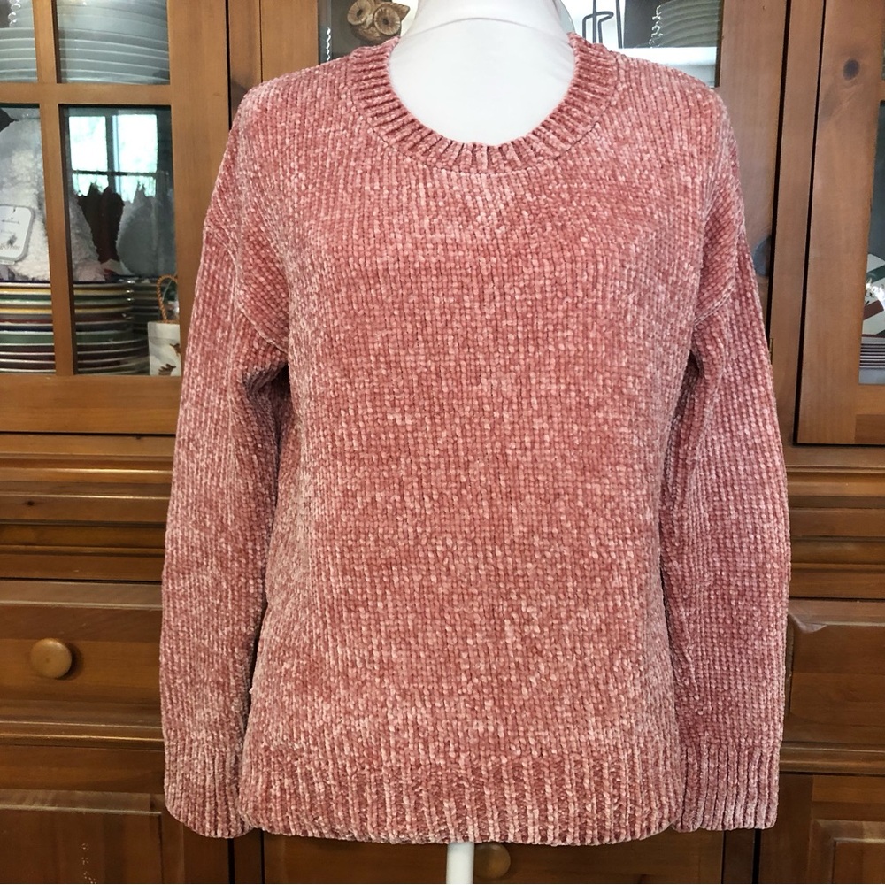 EUC GAP Chenille Crewneck Sweater in Dusty Rose